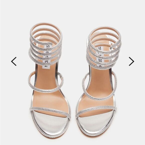 STEVE MADDEN EXOTICA SILVER STILETTO SANDAL - Picture 5 of 16